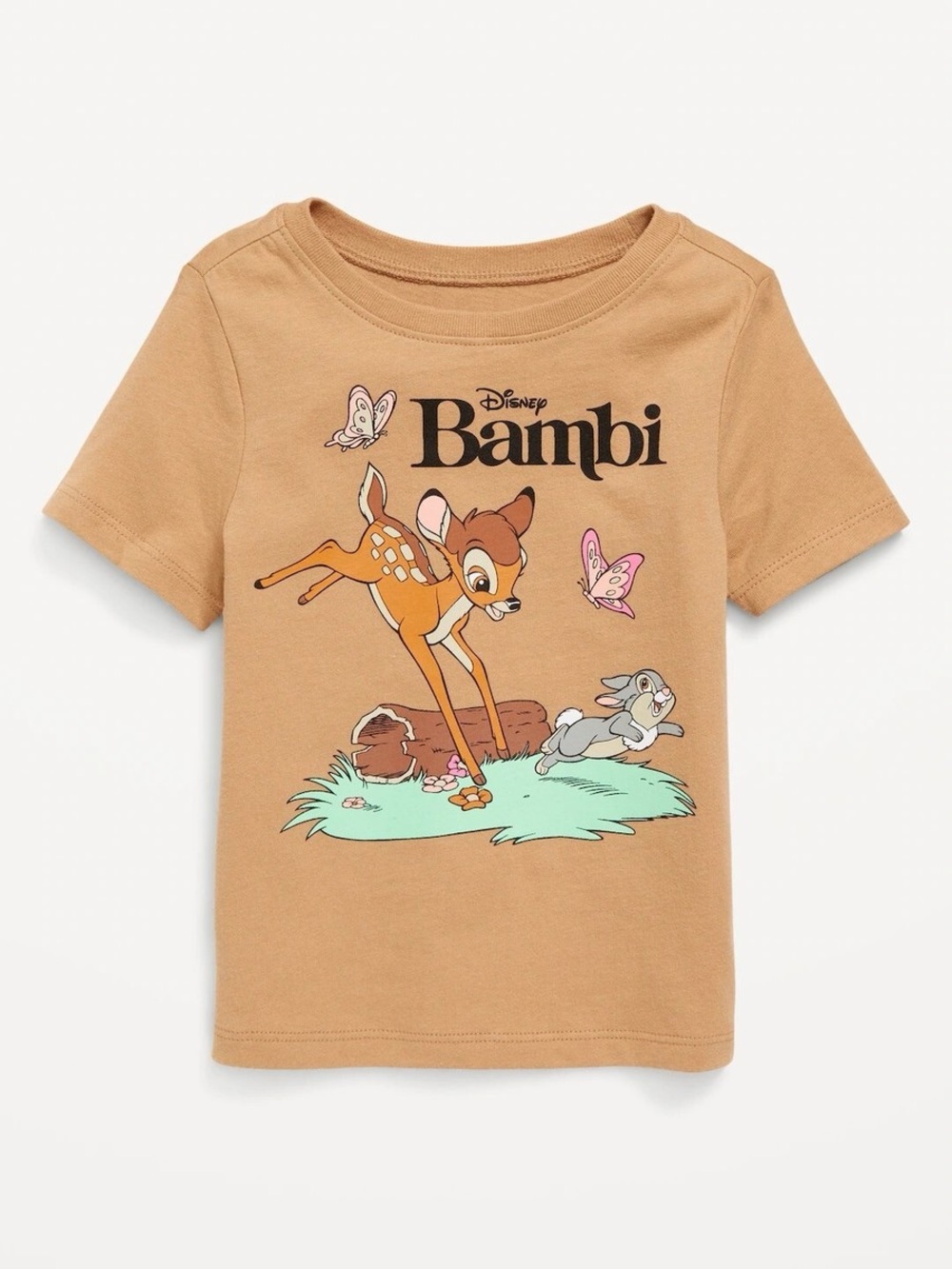 Disney Bambi Kids' Tan Graphic Tee with Pastel Accents